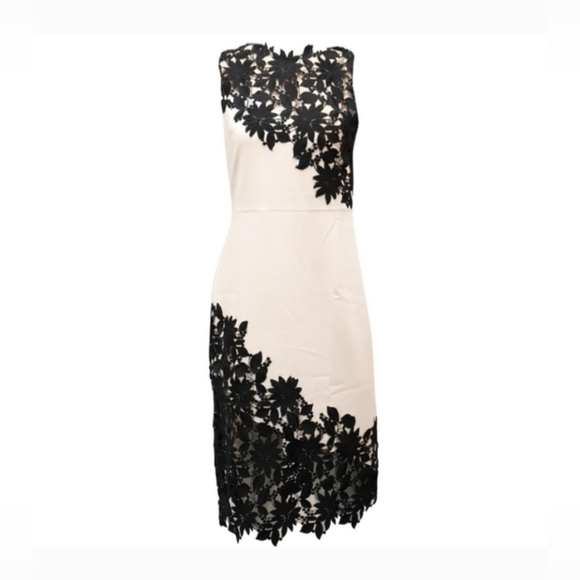 Alice + olivia margy white floral lace  sleevesless midi dress size 2 - Picture 8 of 11